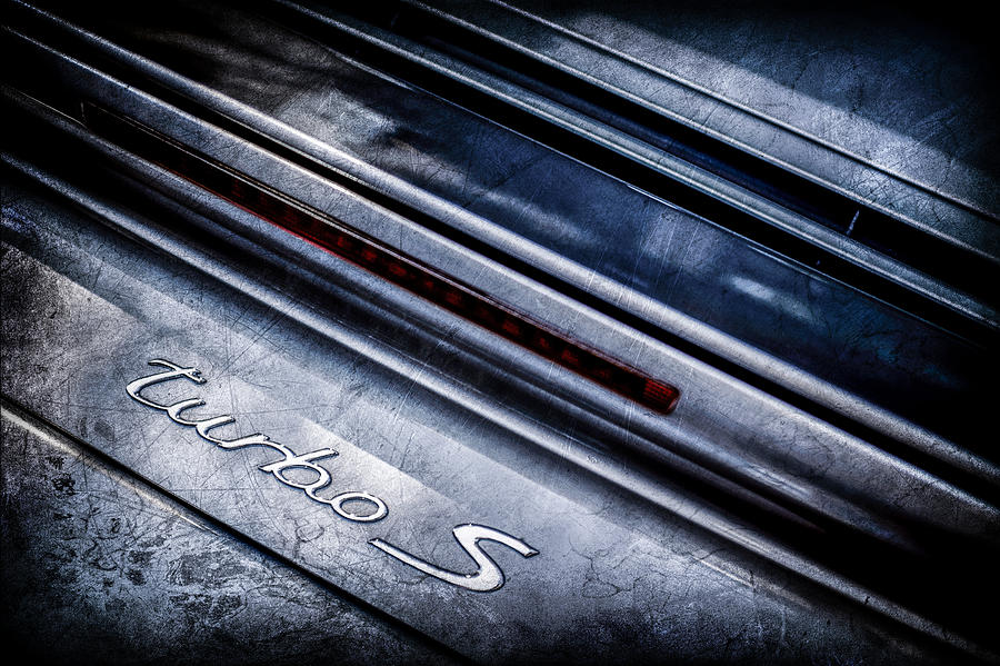 Transportation Photograph - Porsche Turbo S Taillight Emblem -0412ac by Jill Reger