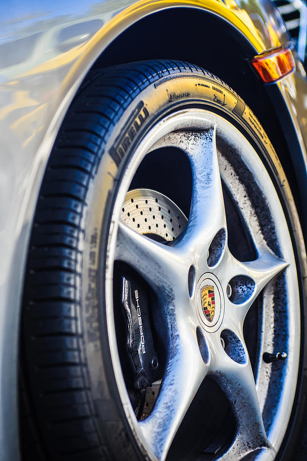 Transportation Photograph - Porsche Wheel Emblem -0006c by Jill Reger