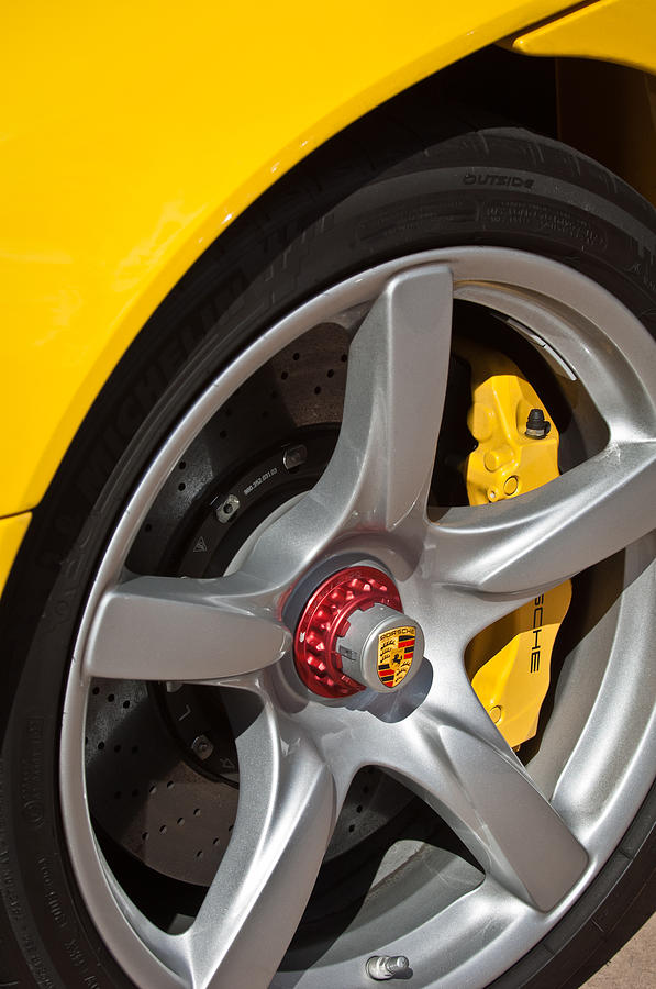 Transportation Photograph - Porsche Wheel Emblem -1002c by Jill Reger