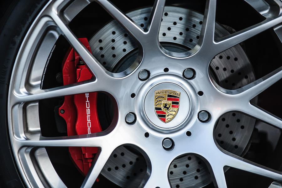 Porsche Wheel Emblem -1323c Photograph by Jill Reger