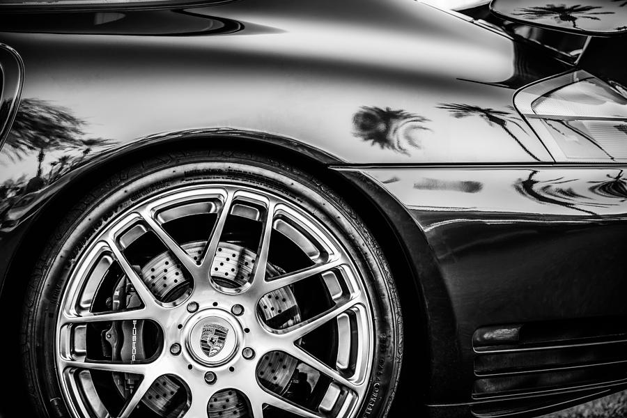 Porsche Wheel Emblem -1329bw Photograph by Jill Reger
