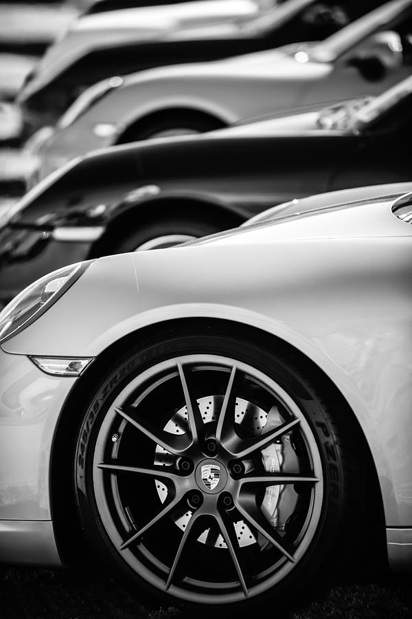 Porsche Wheel Emblem -2074bw Photograph by Jill Reger