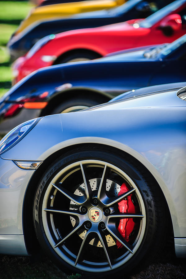 Transportation Photograph - Porsche Wheel Emblem -2074c by Jill Reger