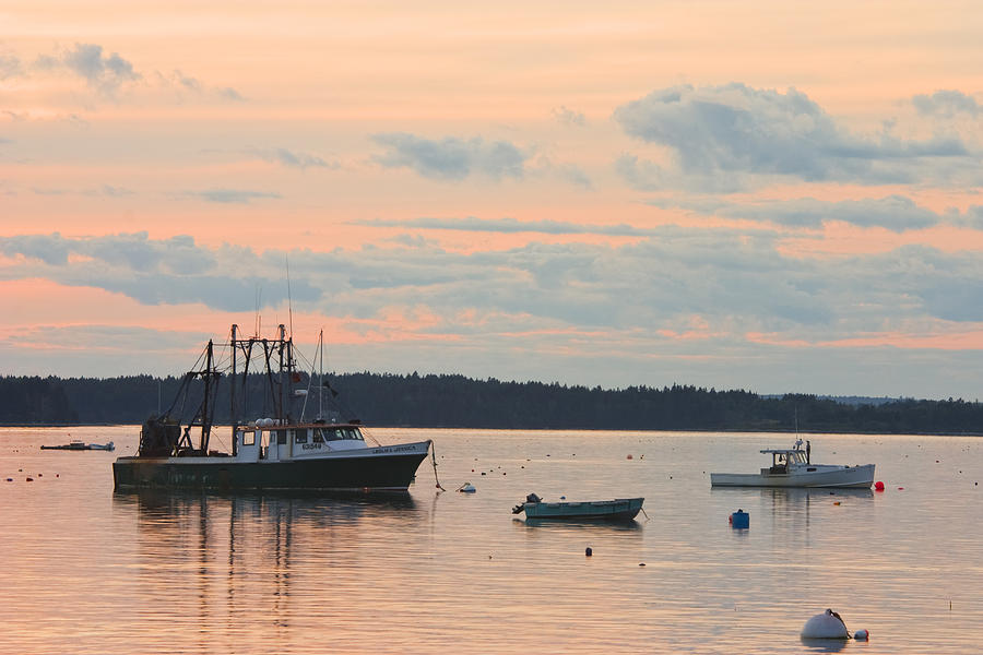 Port Clyde Maine Fishing Boats At Sunset Photograph by Keith Webber Jr
