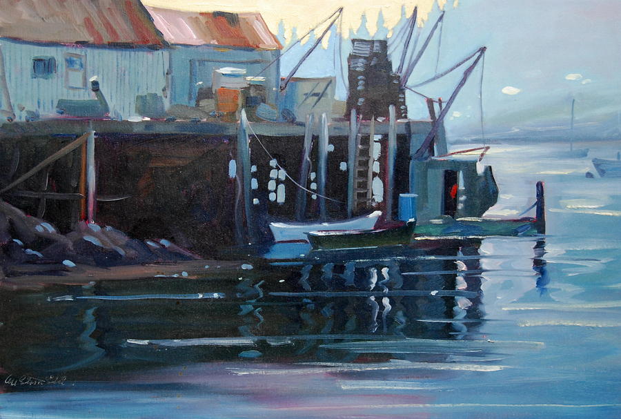 Port Clyde Maine Painting by Len Stomski