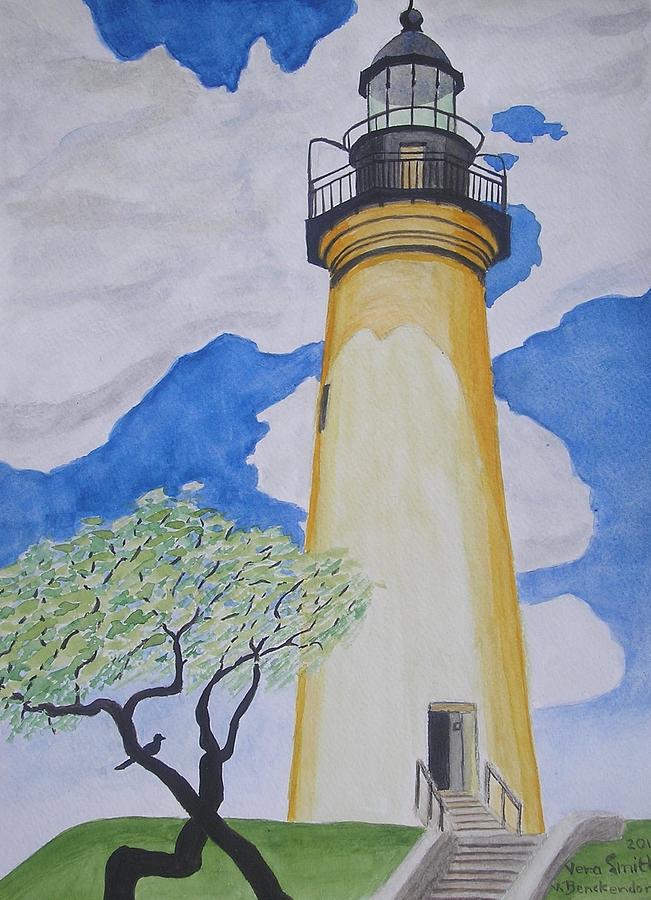Port Isabel Lighthouse Painting by Vera Smith