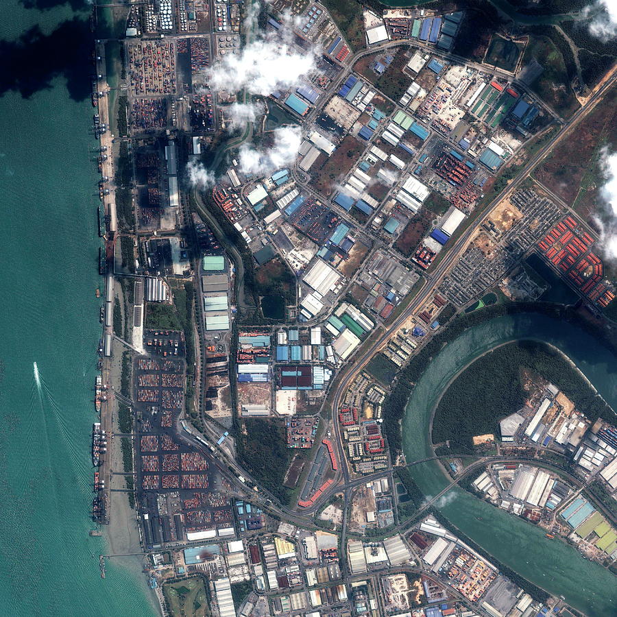 Port Klang Photograph by Geoeye/science Photo Library