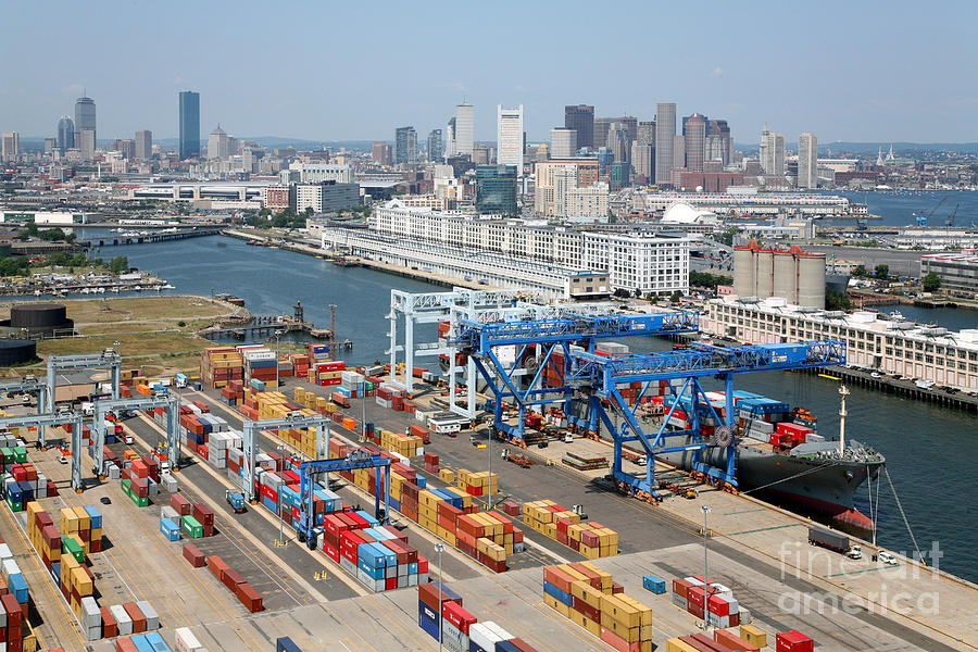 Port of Boston and Boston Skyline Photograph by Bill Cobb | Fine Art ...