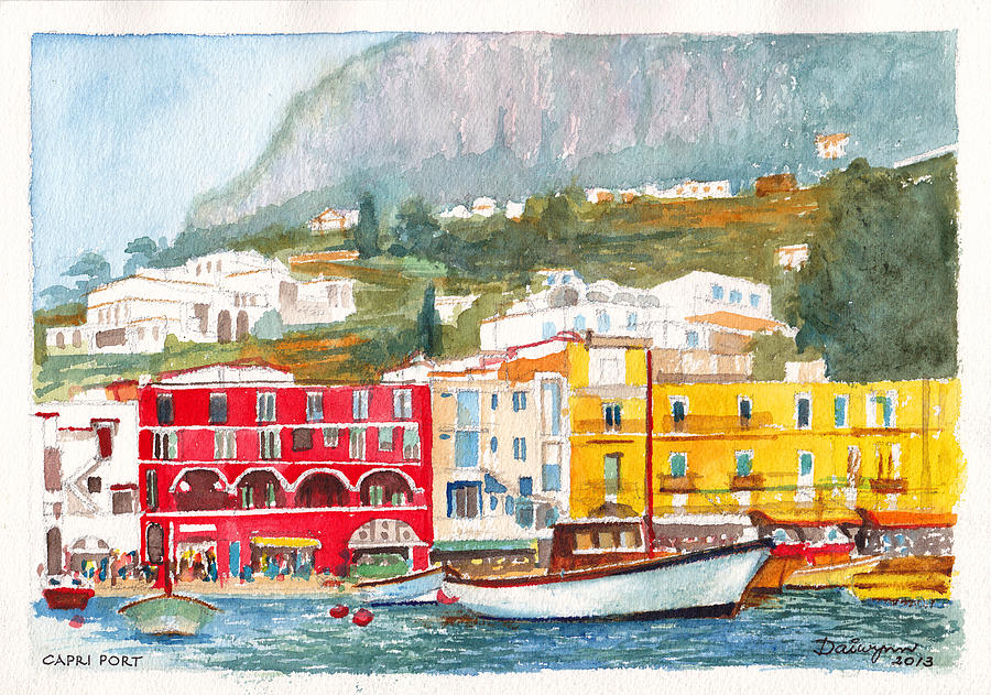 Port of Capri Painting by Dai Wynn