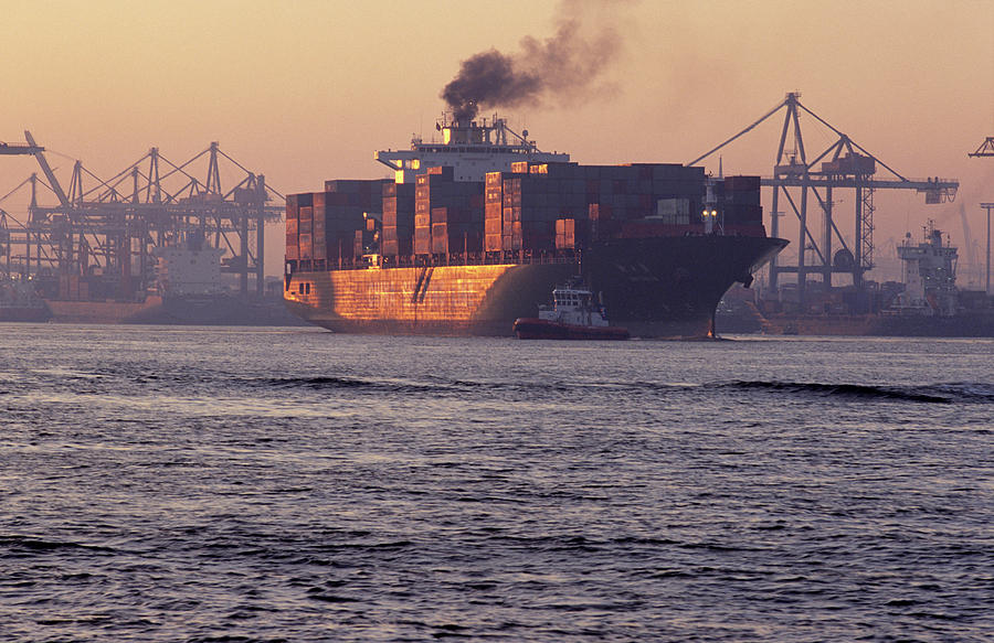 Box Photograph - Port Of Hamburg, Germany Large by Marc Steinmetz