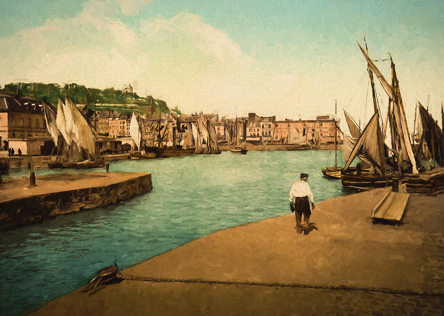 Vintage Painting - Port of Honfleur  by John K Woodruff