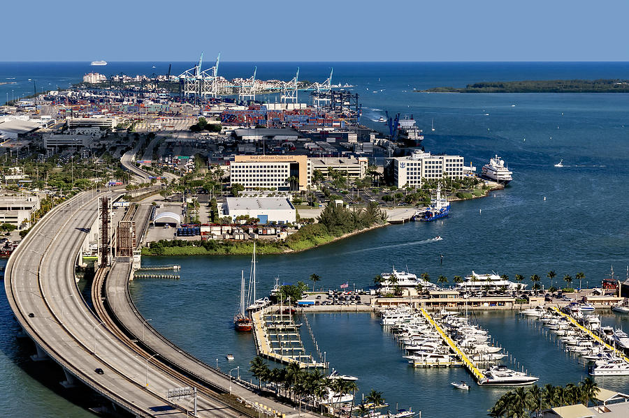 Miami Photograph - Port Of Miami Seaport by Susan Candelario