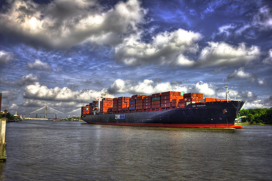 Port Of Savannah Shipping Lanes Photograph by Reid Callaway