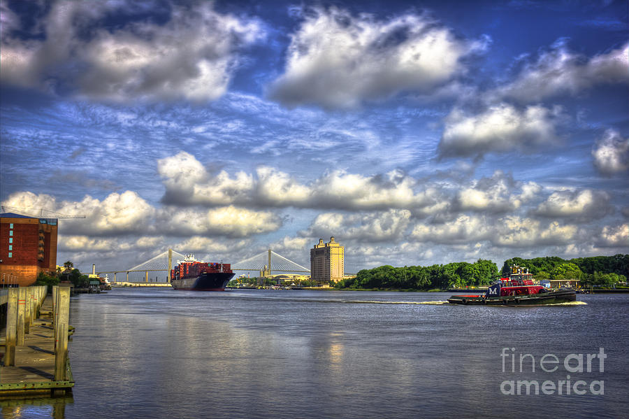 Port of Savannah Shipping Photograph by Reid Callaway
