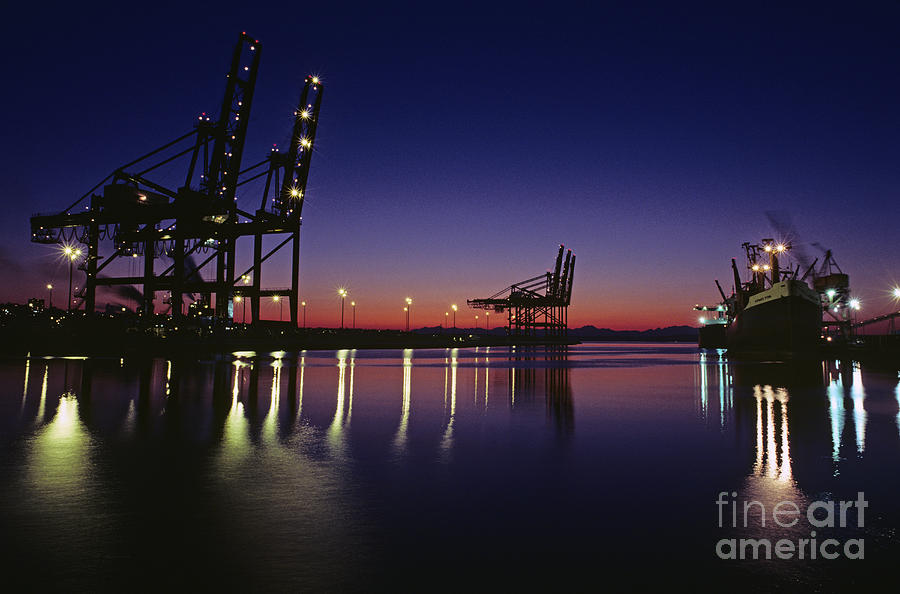 Sunset Photograph - Port Of Tacoma by Jim Corwin