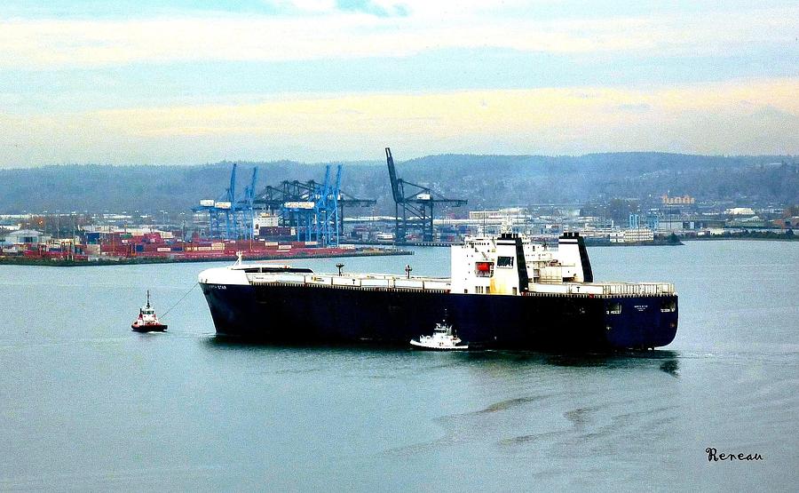 Port Of Tacoma Wa Ship 1 Photograph by A L Sadie Reneau