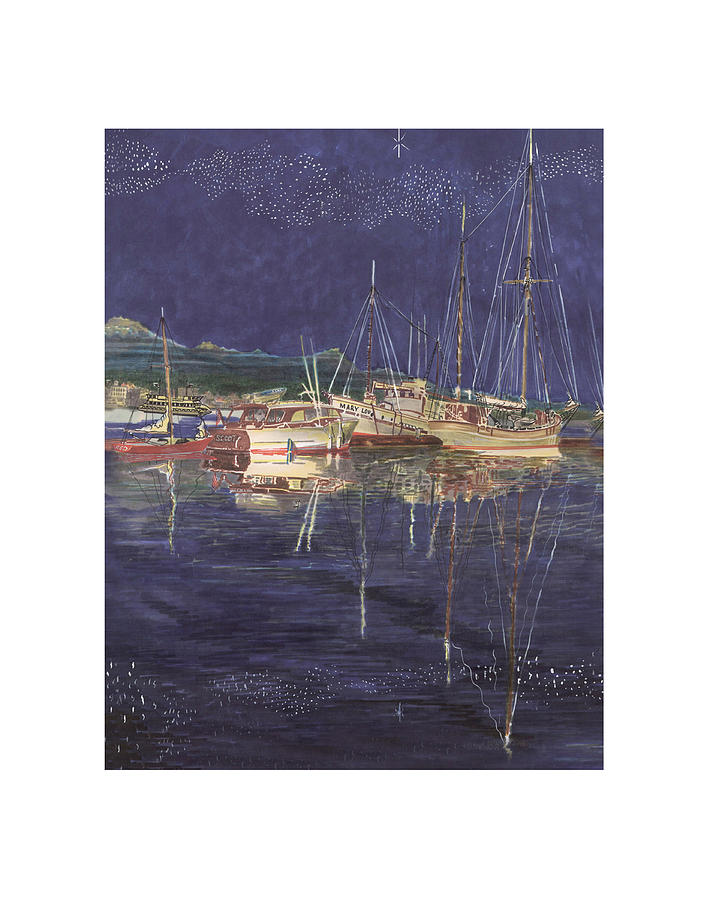  Stary  Port Orchard Night Painting by Jack Pumphrey
