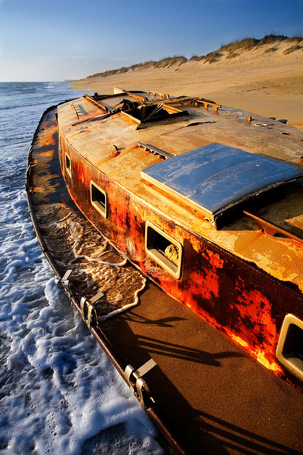 Boat Photograph - Port Side Down Captain - Outer Banks by Dan Carmichael