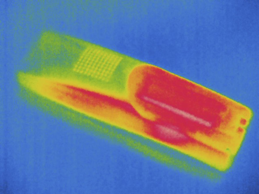 Portable Phone, Thermogram Photograph by Science Stock Photography