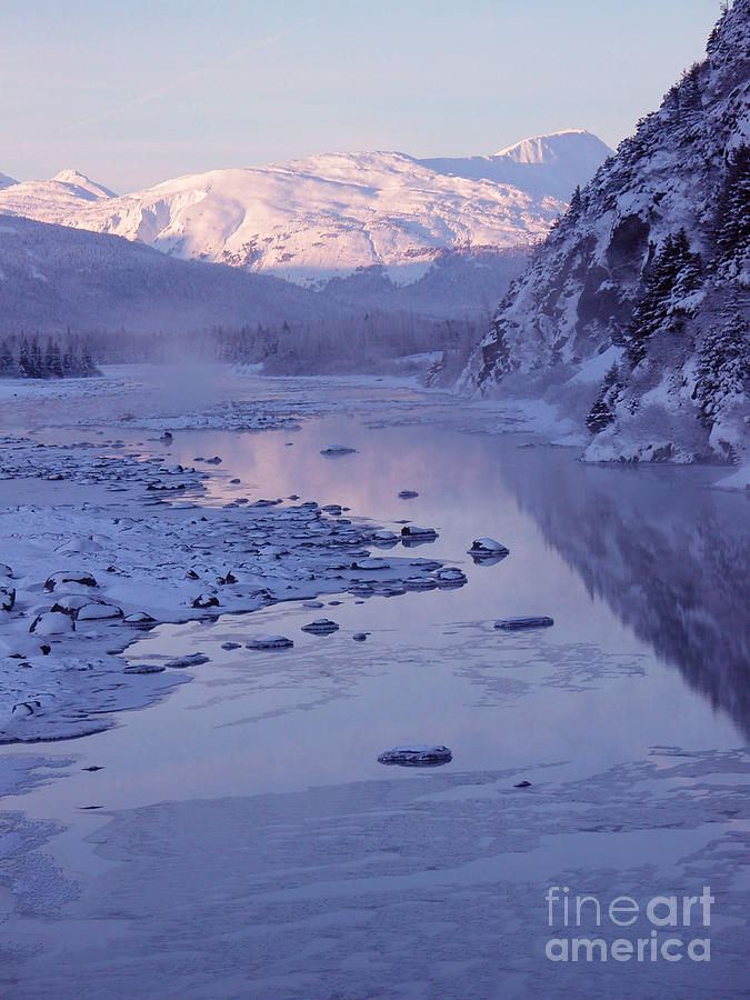 Portage Creek in Winter - Alaska  Photograph by Gary Whitton