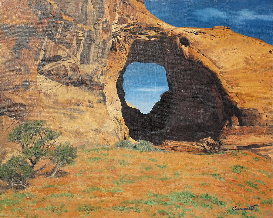Nature Painting - Portal at Window Rock  by Barbara Barber