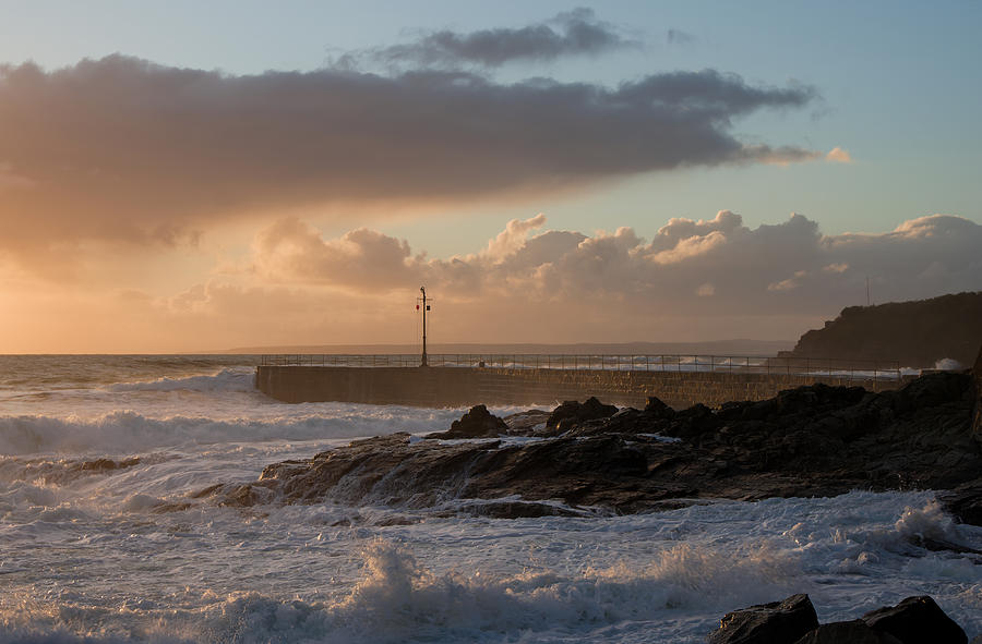 Sunset Photograph - Porthleven in Cornwall by Pete Hemington