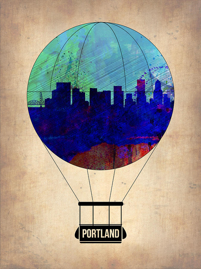 Portland Painting - Portland Air Balloon by Naxart Studio