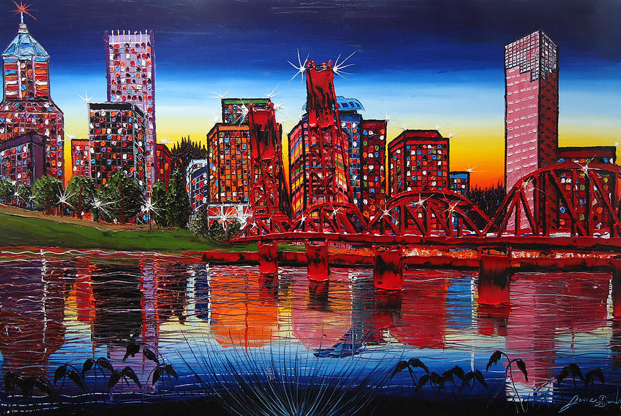 Portland City Lights #42 Painting by James Dunbar