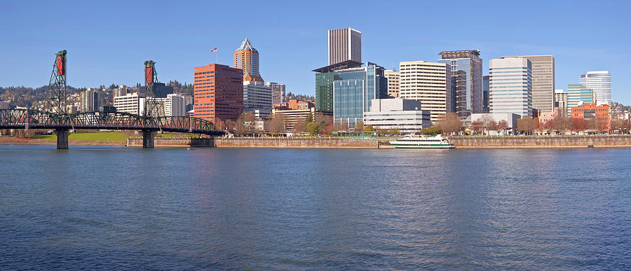 Portland City Skyline And River Photograph by Panoramic Images - Pixels