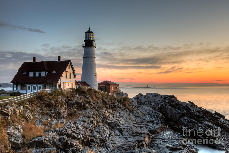 Portland Head Light at Sunrise IV Photograph by Clarence Holmes