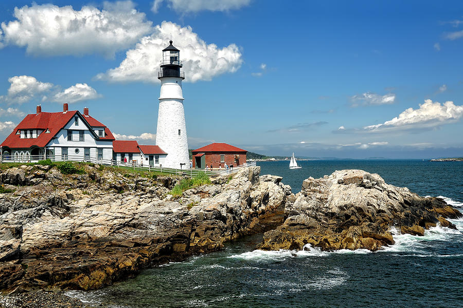 Portland Head Light in Maine Photograph by Mitchell R Grosky
