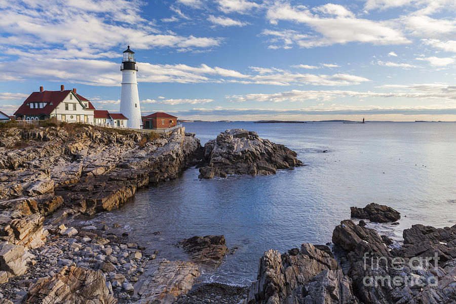 Portland Head Light lighthouse Maine Photograph by Ken Brown