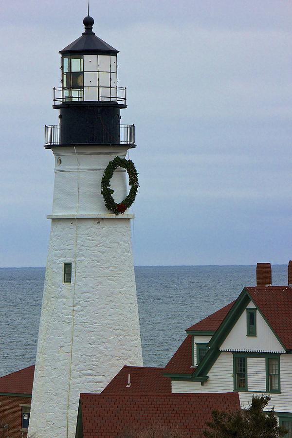 Christmas Photograph - Portland Head Lighthouse by Amazing Jules