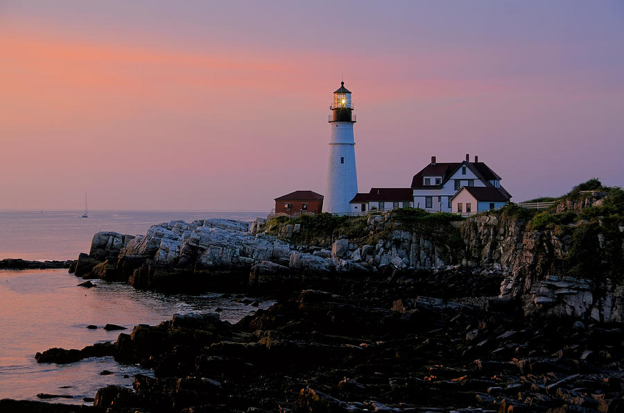 Portland Head Lighthouse At Daybreak Photograph by Liz Mackney