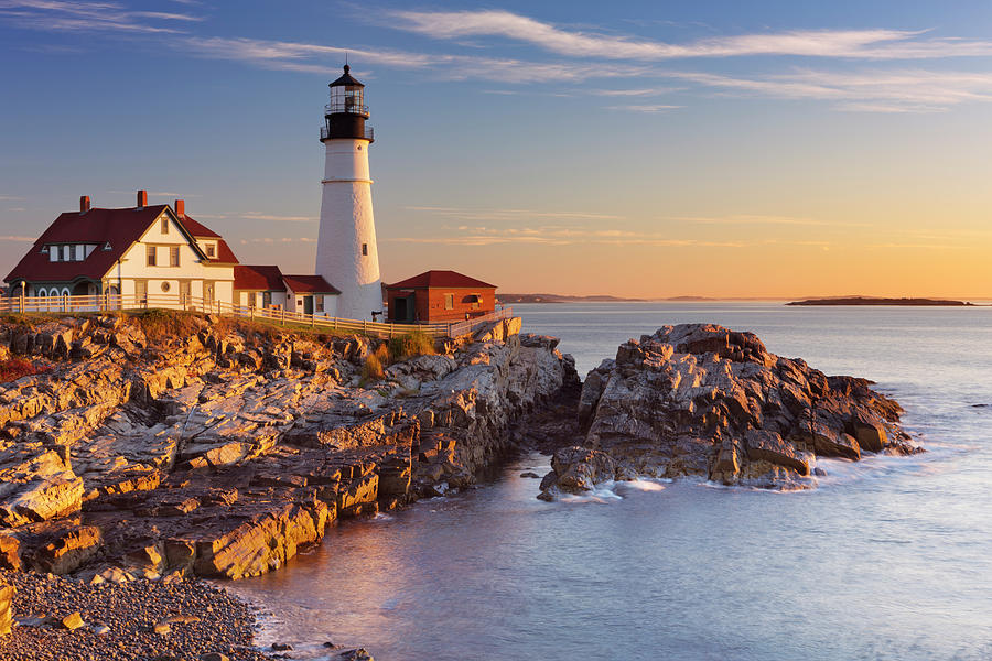 Portland Head Lighthouse, Maine, Usa At Photograph by Sara winter