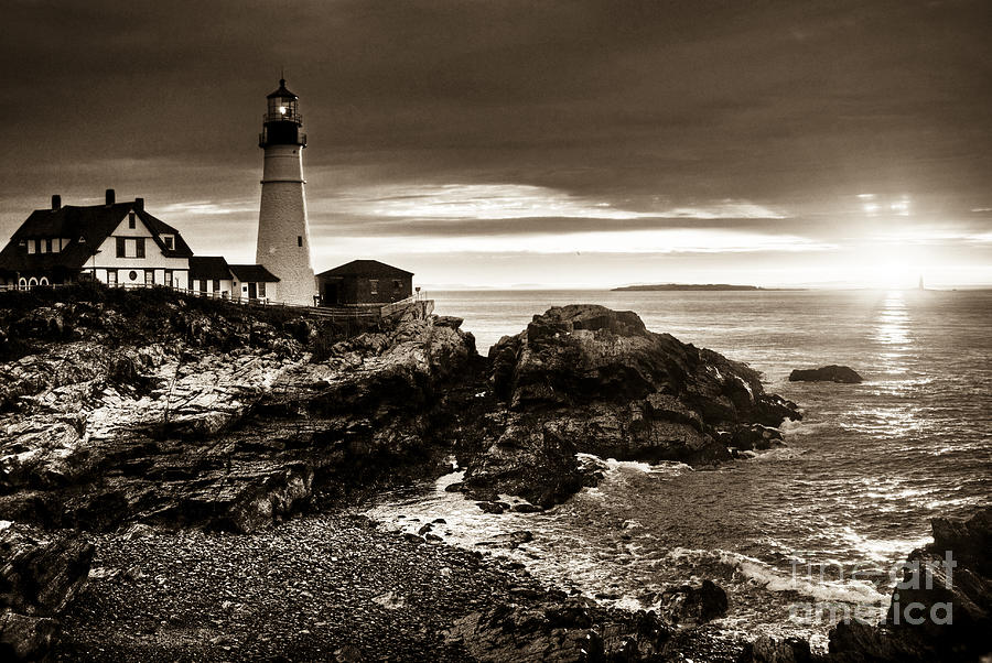 Lighthouse Photograph - Portland Head Lighthouse Sunrise by Alana Ranney