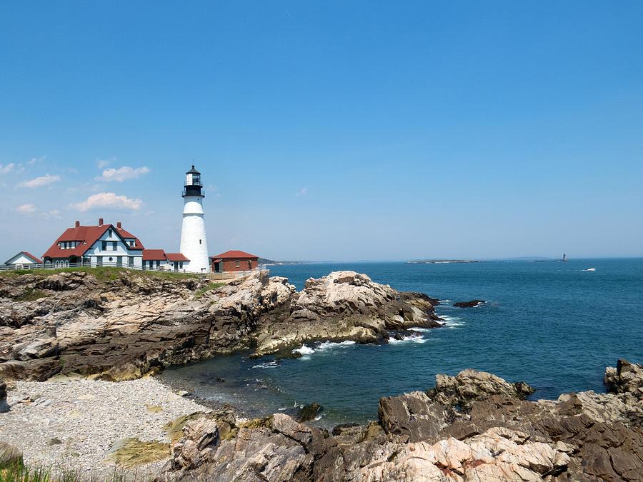 Portland Head Over Casco Bay Photograph By Amy Hoey 