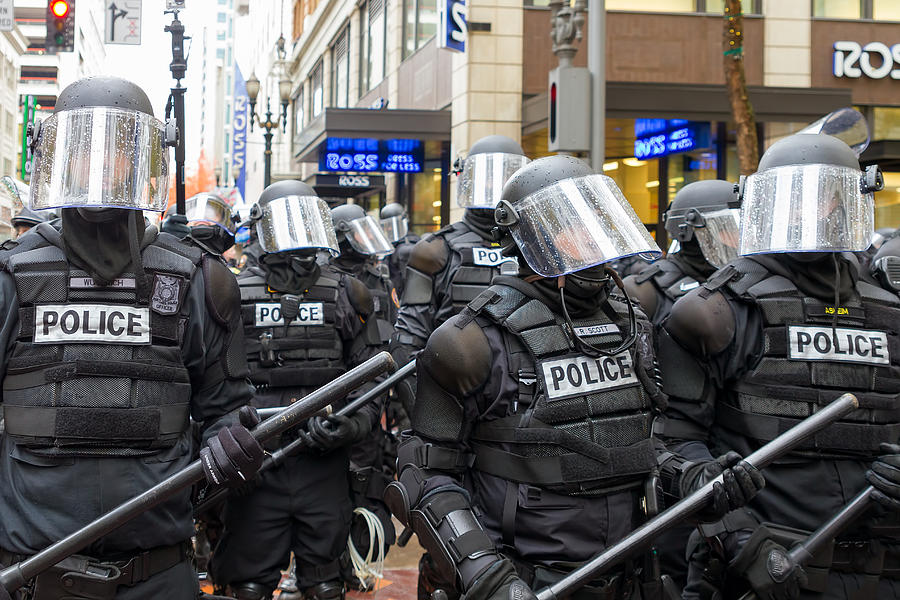 Portland Police In Riot Gear Photograph By Jit Lim 