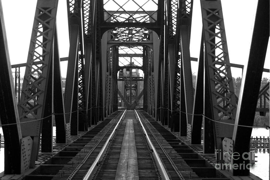 Portland Photograph - Portland Railroad Swing Bridge by Marcel  J Goetz  Sr