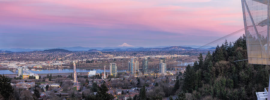 Portland South Waterfront at Sunset Panorama Photograph by Jit Lim ...