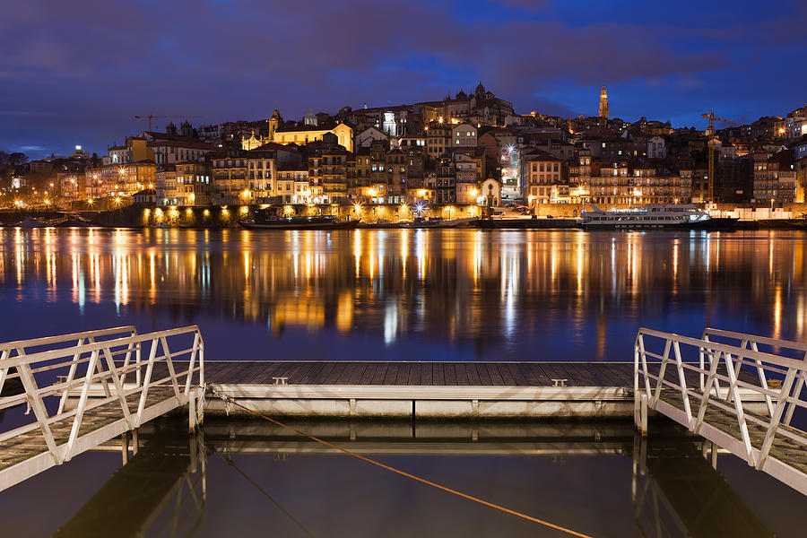 Architecture Photograph - Porto by Night in Portugal by Artur Bogacki