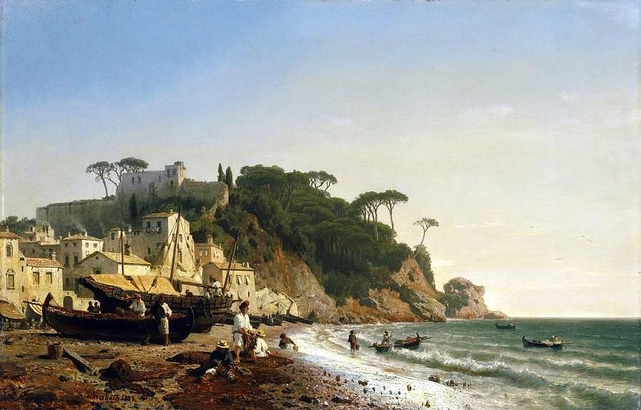 Porto Venere at the Ligurian Coast Painting by MotionAge Designs