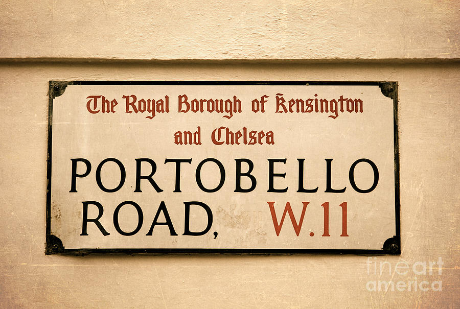 Portobello Road Sign On A Brick Facade Of A Building ...