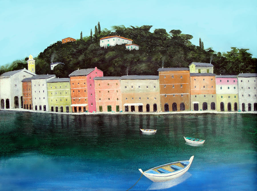 Portofino By The Sea Painting by Larry Cirigliano