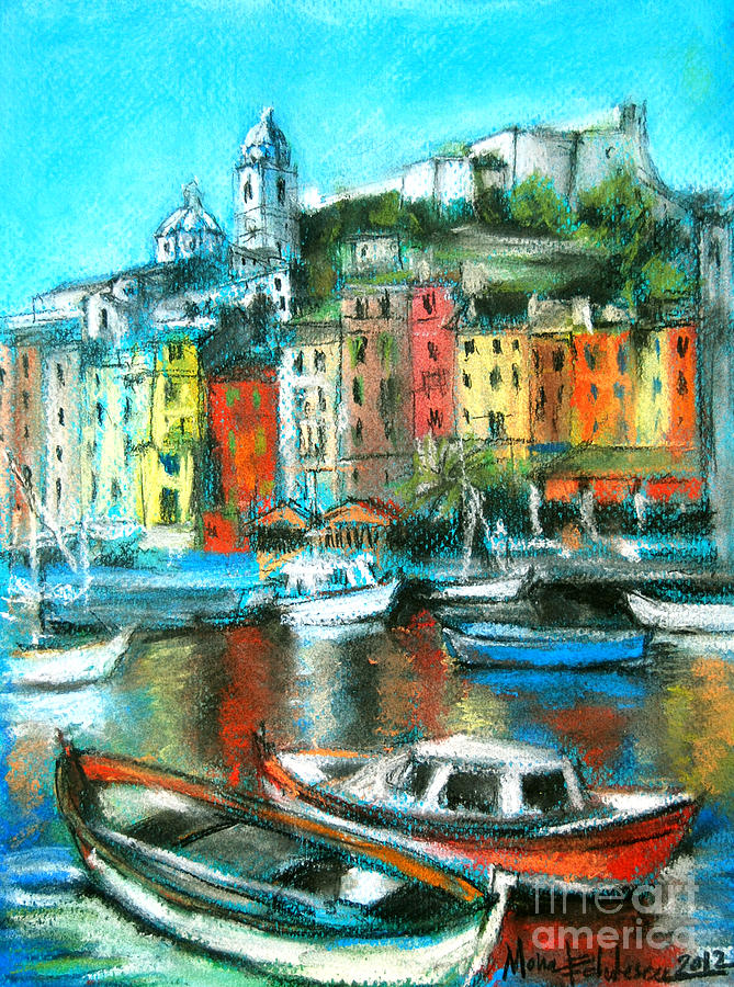 Boat Painting - Portovenere by Mona Edulesco