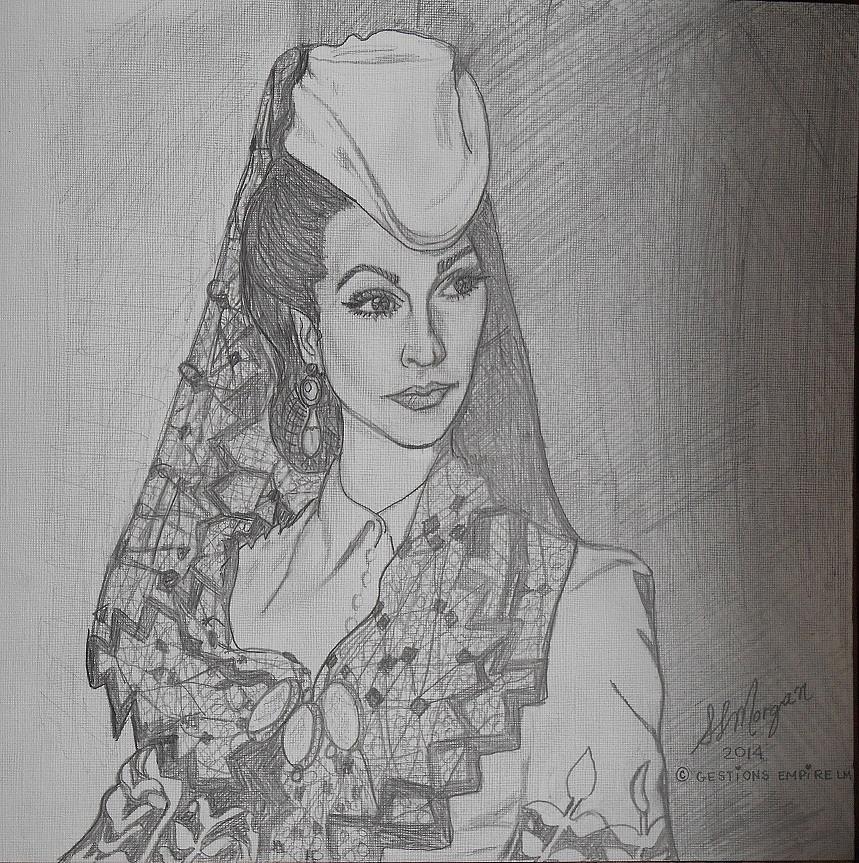 Portrait Actrice Vivien Leigh Gone With The Wind