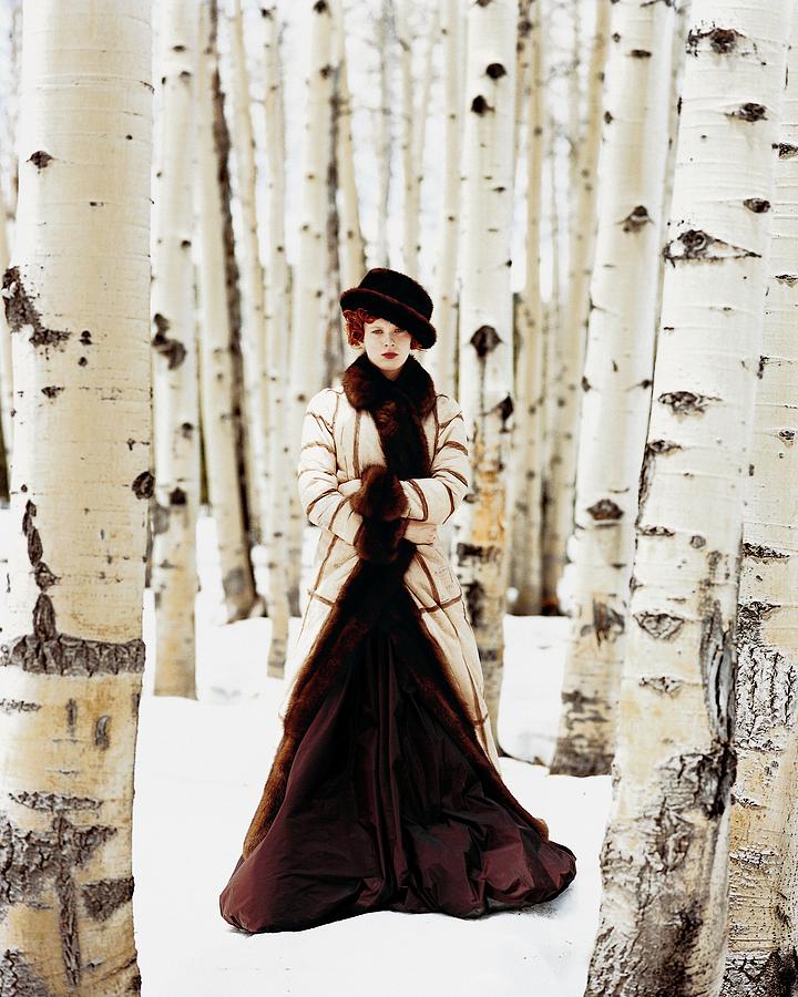 Karen Elson Models Gaultier Photograph by Arthur Elgort