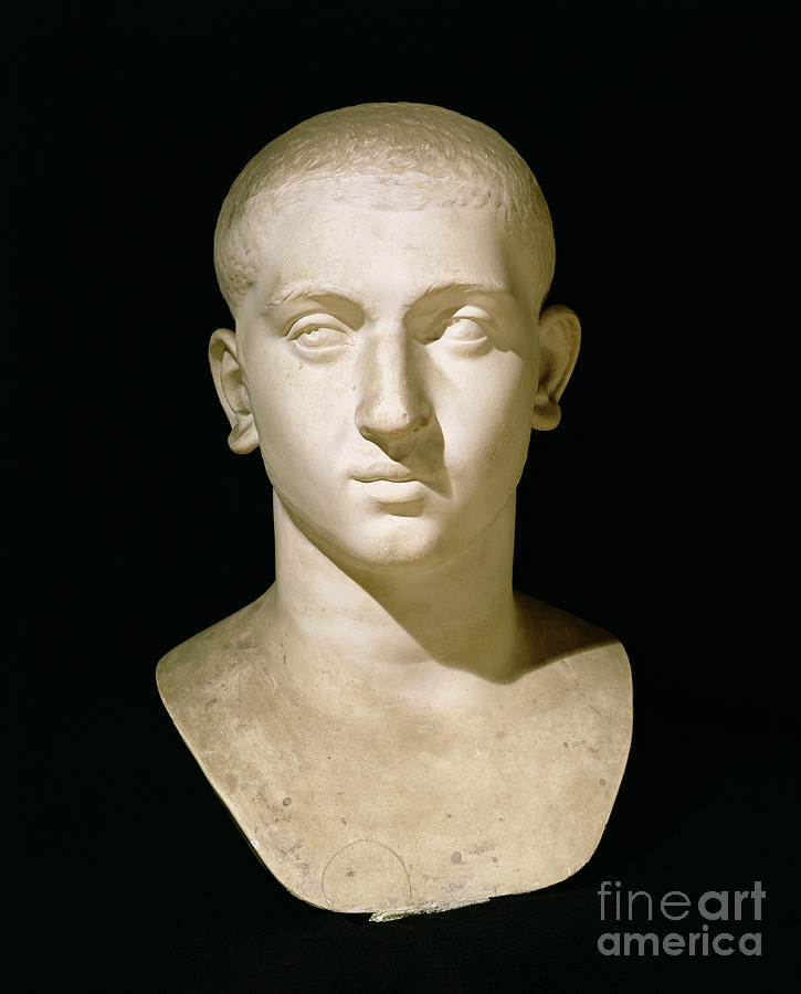 Portrait Sculpture - Portrait bust of Emperor Severus Alexander by Anonymous