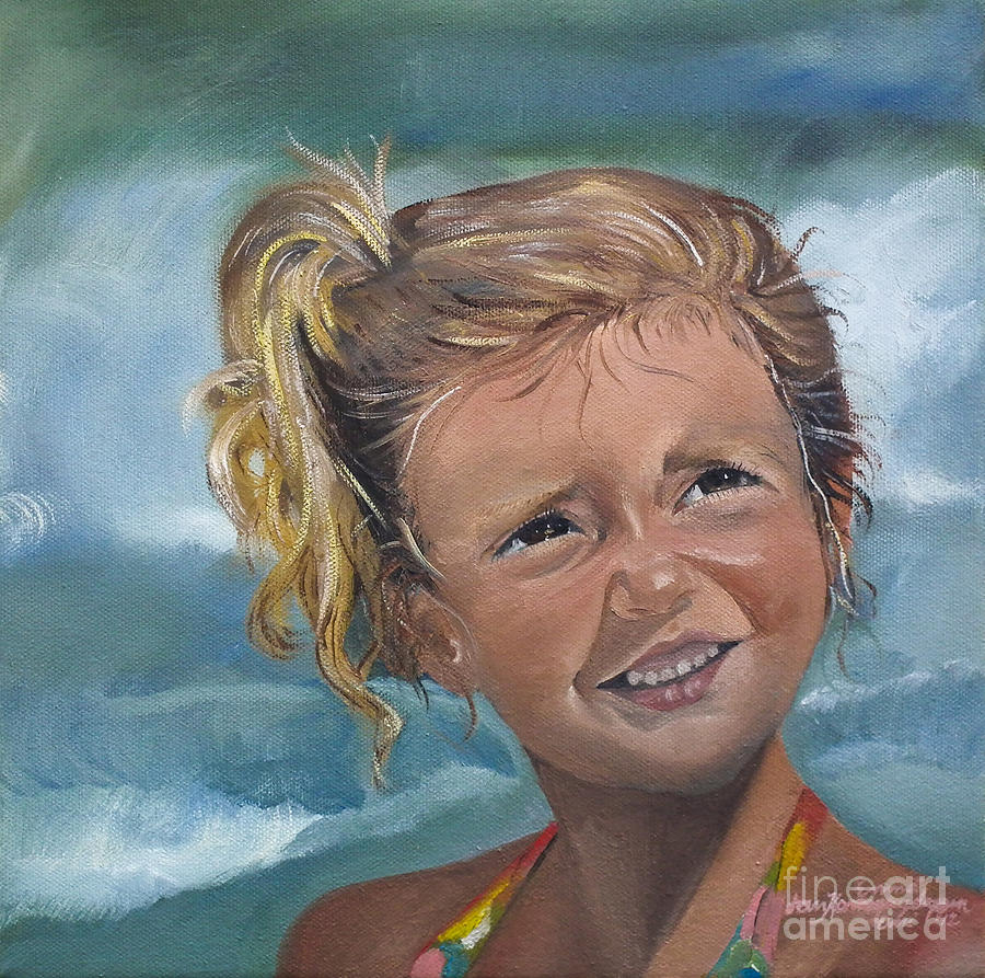 Portrait - Emma - Beach Painting by Jan Dappen