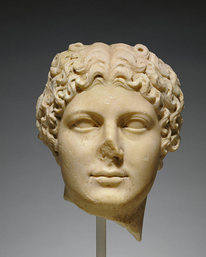 Portrait Head Of Agrippina The Younger Unknown Roman Empire Drawing by ...